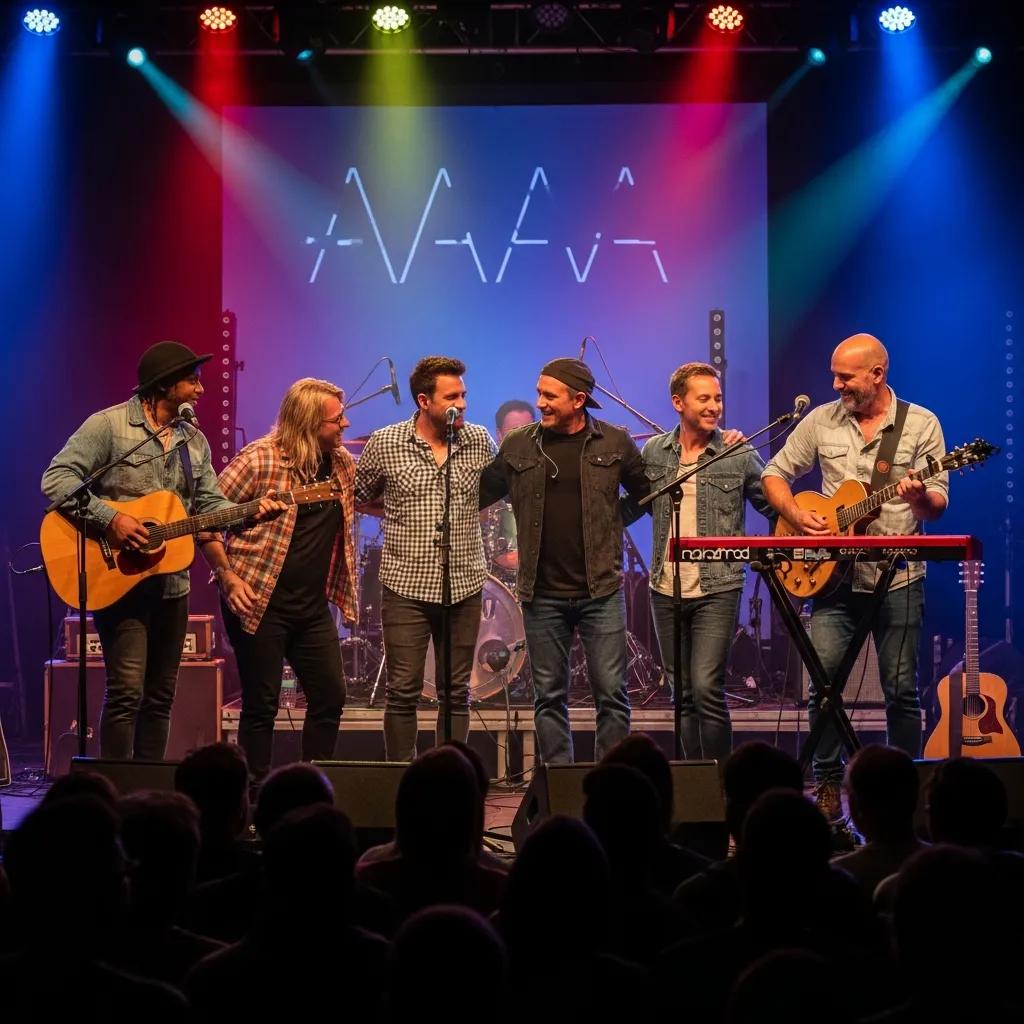 Diverse musicians performing live, representing the essence of Adult Album Alternative music