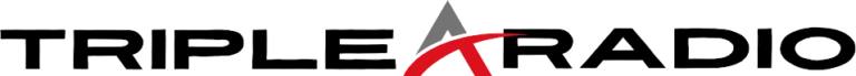 a red and white logo