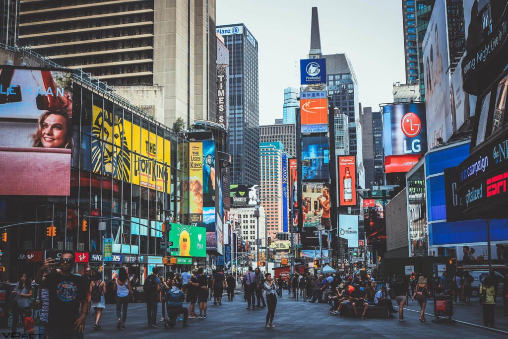 a busy city street