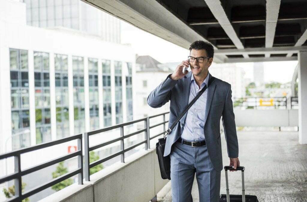 business man talking on the phone